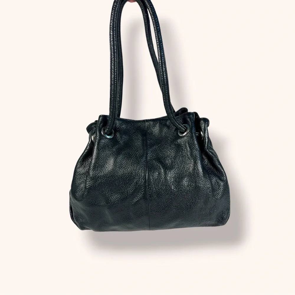 FURLA Black Pebbled Leather Hobo Shoulder Bag - Picture 3 of 12